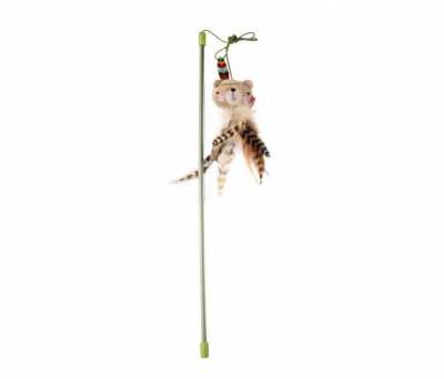 7243 Peluş Tüylü Ayı Oyuncaklı Kedi Oltası