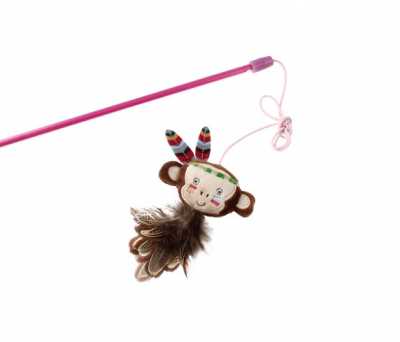 7245 Peluş Tüylü Maymun Oyuncaklı Kedi Oltası