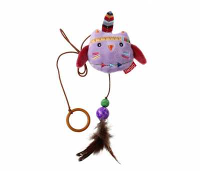7248 Peluş Tüylü Baykuş Oyuncaklı Parmak Kedi Olta