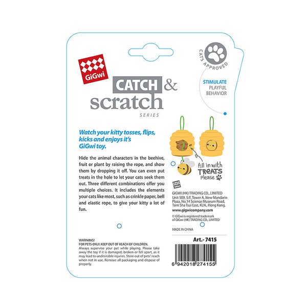 7415 Catch&Scratch Arı + Arı Kovanı Kedi Oyuncağı