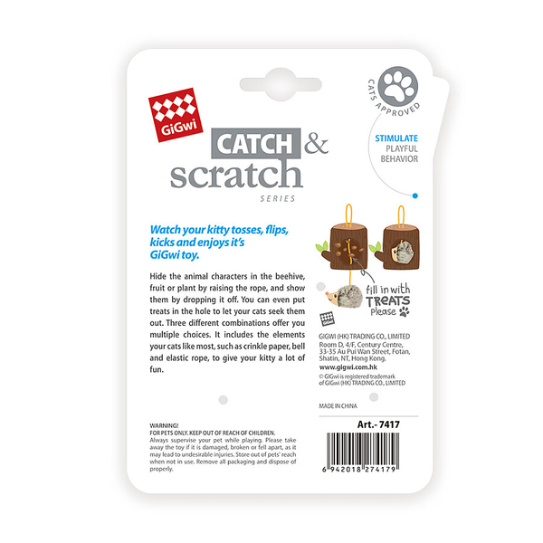 7417 Catch&Scratch Kirpi + Kütük Kedi Oyuncağı