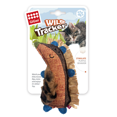 GiGwi - 7498 Vahşi İzci Kirpi – Rafya Kurdeleli Kedi Oyuncağı