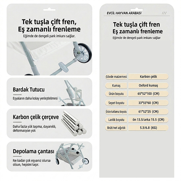 Bndc-105 Pet Arabası Pembe