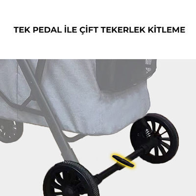 Bndc-201 Pet Arabası 2 Katlı Gri - Thumbnail