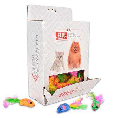 Flip - CT12076 Örgü Fare Kedi Oyuncağı 60 Adet
