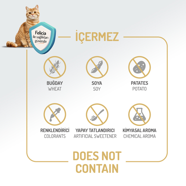 Felicia 2 Kg Kolajenli Tavuklu Az Tahıllı Kısırlaştırılmış Kedi Maması HypoAllergenic Kedi Maması