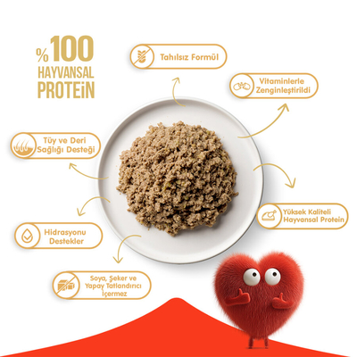 Wanpy Tahılsız Kedi %100 Gerçek Et 375 gr Ton Balıklı Konserve 12 Adet - Thumbnail