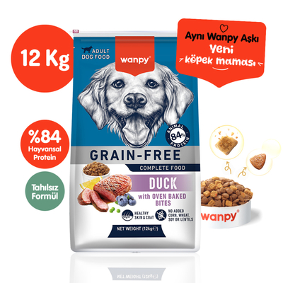 Wanpy - Wanpy Tahılsız Ördekli Yetişkin Köpek Maması 12 kg