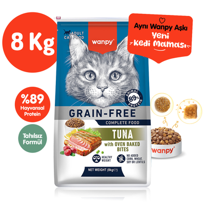 Wanpy - Wanpy Tahılsız Ton Balıklı Yetişkin Kedi Maması 8 kg