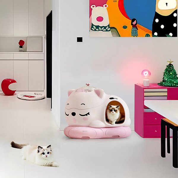 WooHuloo Pro Otomatik Kedi Tuvaleti Barbie Pink