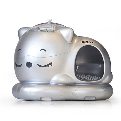 WooHuloo Pro Otomatik Kedi Tuvaleti Cool Silver - Thumbnail